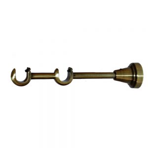 Consolă fier forjat dublă cu suport negru-auriu 20 mm, 2 buc/set