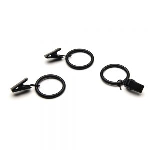 Inel cu clemă fier forjat negru 20 mm, 10 buc/set