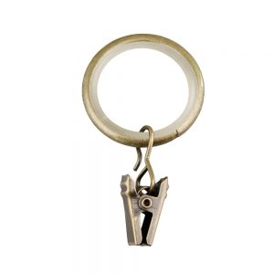 Inel cu clemă fier forjat auriu-antic 20 mm, 10 buc/set