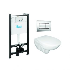 Set Roca Adele rama incastrata+clapeta+wc+capac wc