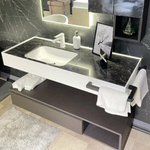 Mobilier de baie gri 125 cm Lux Fieria+ lavoar