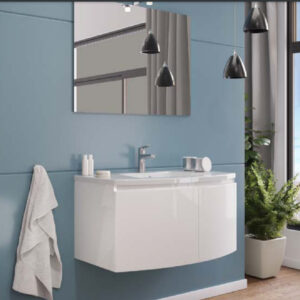 Mobilier de baie alb suspendat 80 cm Premium Giulia masca + lavoar