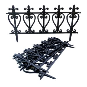 Gard de gradina decorativ, plastic negru set 4 buc - 57x32.5 cm