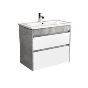 Mobilier de baie gri / alb 80 cm Polo Loft