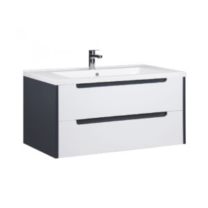Mobilier de baie alb / gri 100 cm Paula