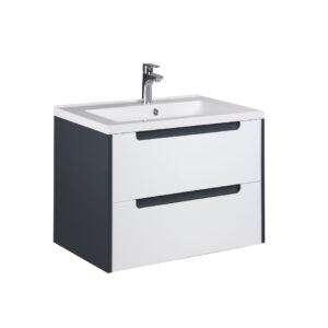 Mobilier de baie alb / gri 60 cm Paula 60-A