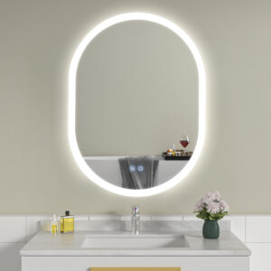Oglinda de baie cu LED ovala 60x80 cm
