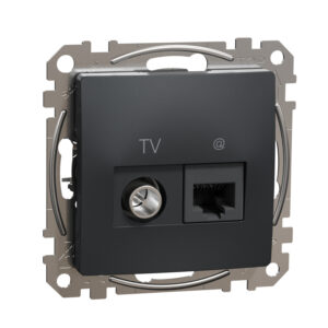 Priza TV+RJ45 Cat6 UTP antracit SCH-SDD114469T