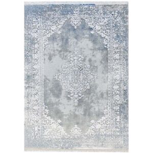 Covor modern gri / turcoaz Lootus L012H 160x230 cm