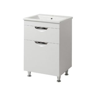 Mobilier de baie alb Gracia 55 T-1 + lavoar Trio