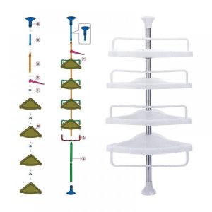 Etajera de baie metal + PVC A13799