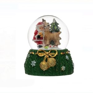 Glob lichid decorativ Mos Craciun/cerb 9 cm