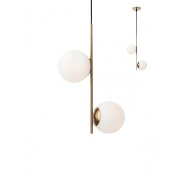 Suspensie Smarter Niva auriu mat/sticla, 2xE14
