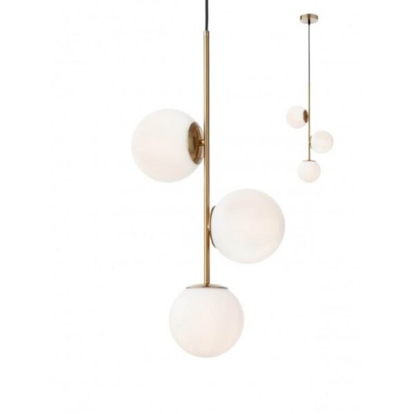 Suspensie Smarter Niva auriu mat/sticla, 3xE14