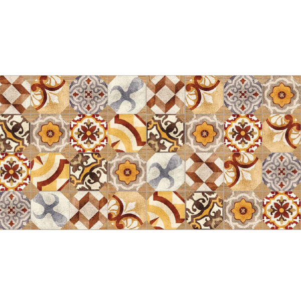 Gresie porțelanată decor Mustique Gold 60×30 cm, multicolor