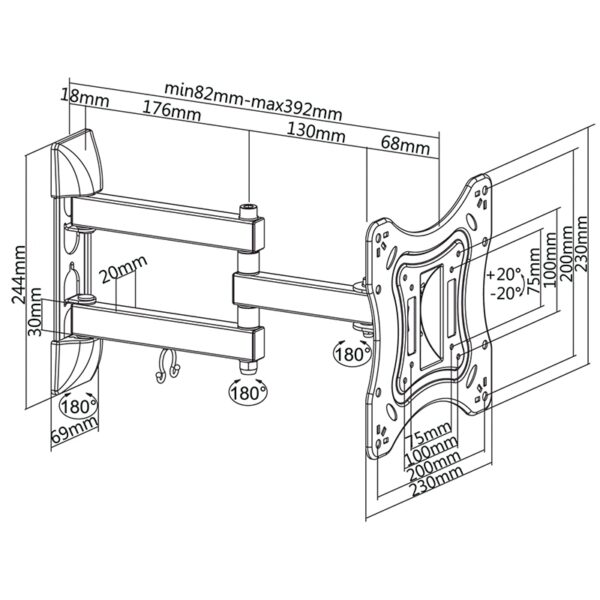 Suport TV de perete 23 - 42 inch UCH0202 - imagine 2