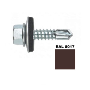 Șurub autoforant cu cap hexagonal și șaibă EPDM 4,8x19 RAL8017