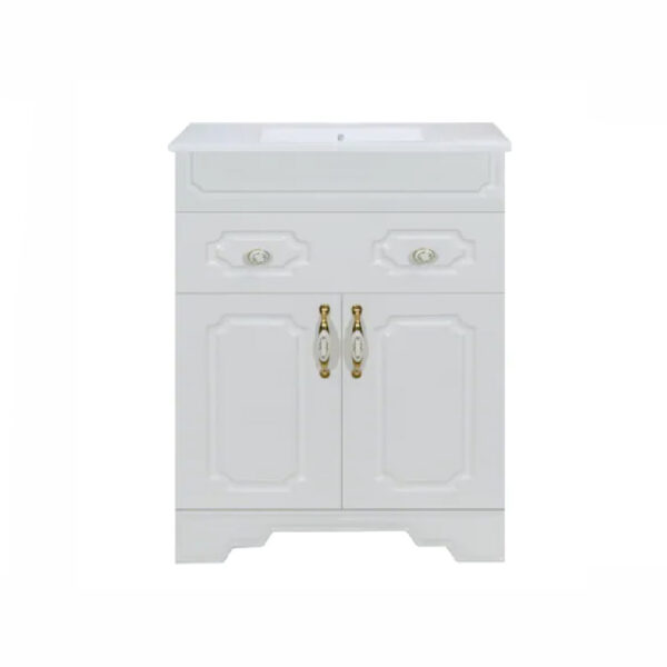 Mobilier de baie alb si lavoar Rustic Antic MDF 60 cm