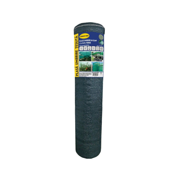 Plasa de umbrire verde 1.70x50 m, 80% grad de umbrire
