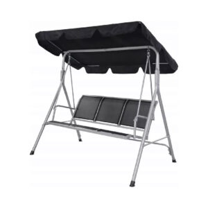 Balansoar gradina 3 locuri negru/gri 170x110x153 cm Dana