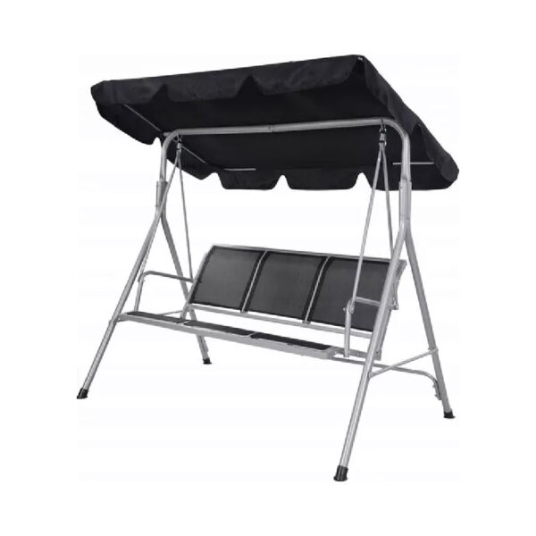 Balansoar gradina 3 locuri negru/gri 170x110x153 cm Dana