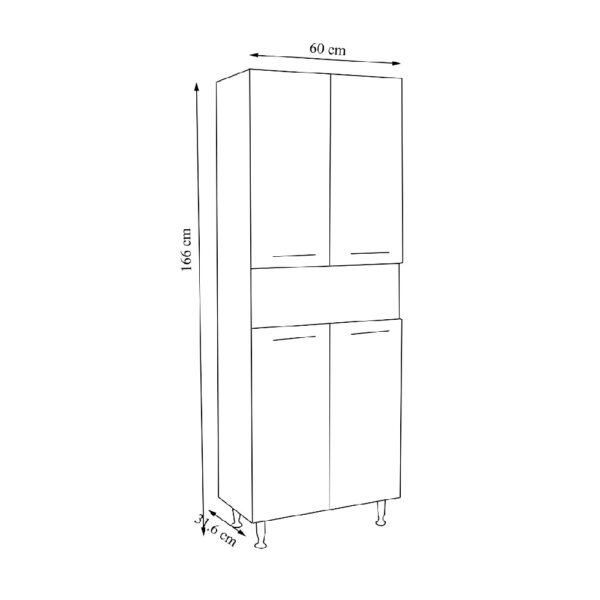 Dulap de baie alb MDF seria 004 - imagine 3