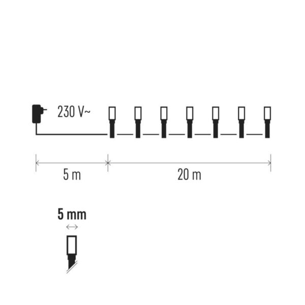 Șir luminos 20 metri 200 LED control lumină prin bluetooth lumină rece/caldă ZY2189 - imagine 4