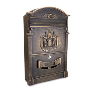 Cutie postala aluminiu bronz antic 25.5x9x41 cm