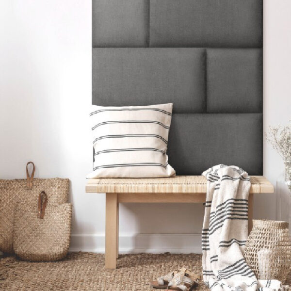 Panou decorativ tapițat Mollis gri 30 x 60 cm - imagine 3