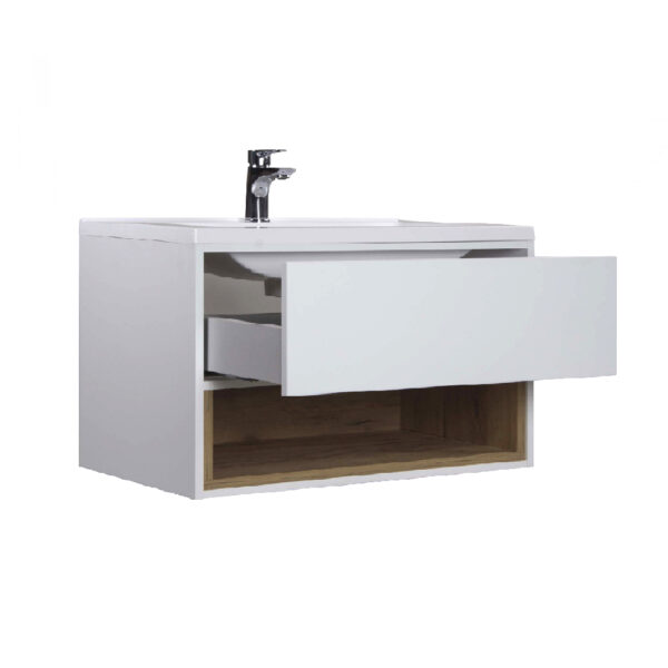 Set mobilier de baie alb 80 cm Bravo - imagine 3