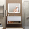 Set mobilier de baie alb 80 cm Bravo - imagine 2