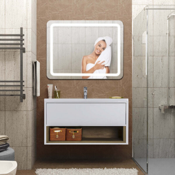 Set mobilier de baie alb 80 cm Bravo - imagine 2