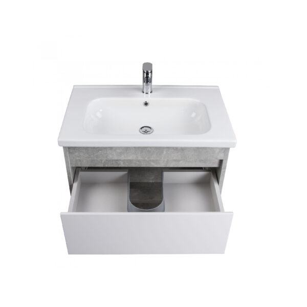 Set mobilier de baie alb / gri 80 cm Premium Oslo Loft - imagine 3