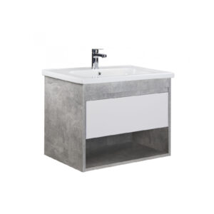 Set mobilier de baie alb / gri 80 cm Premium Oslo Loft