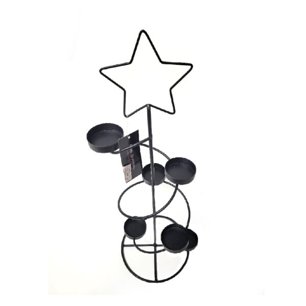 Suport lumanare negru 50 cm