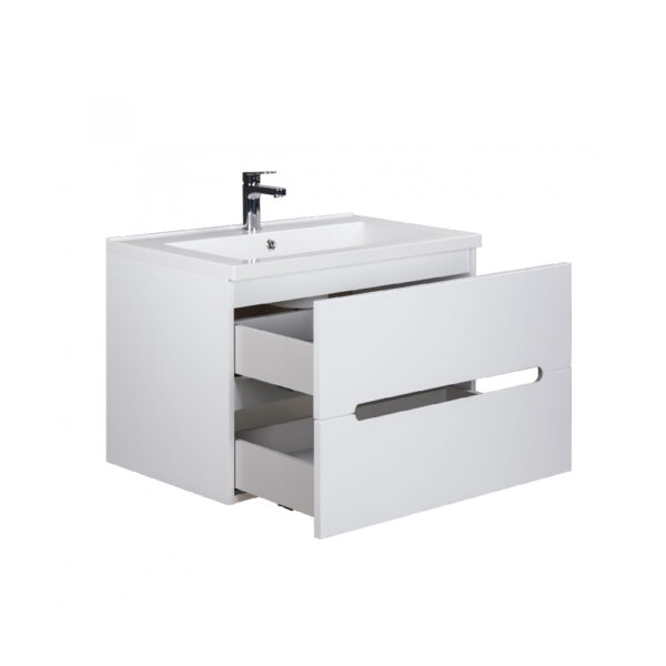 Set mobilier de baie alb suspendat 70 cm Octavio - imagine 2