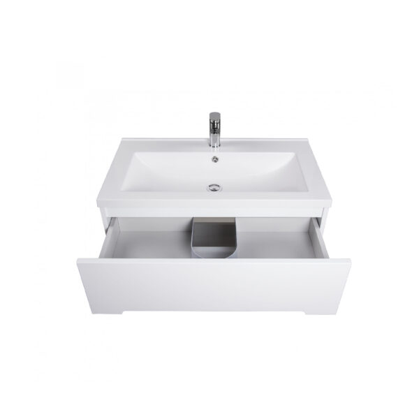 Set mobilier de baie alb suspendat 80 cm Octavio - imagine 3