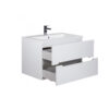 Set mobilier de baie alb suspendat 80 cm Octavio - imagine 2