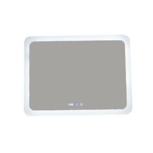 Oglinda de baie cu iluminare led, functie dezaburire, ceas si termometru 80 x 60 cm