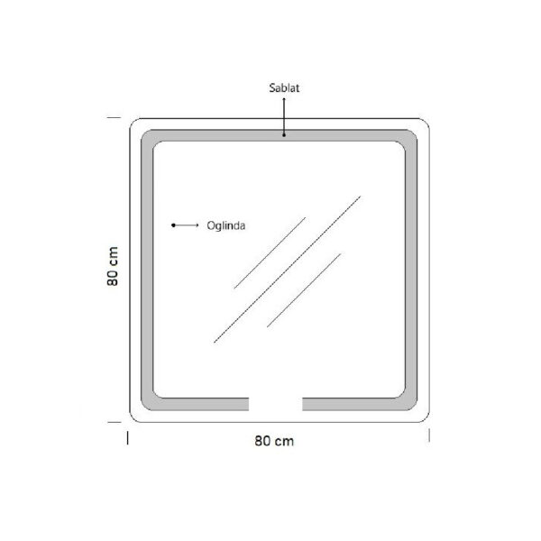 Oglinda de baie cu iluminare LED si intrerupator touch 80x80 cm MD1 - imagine 2