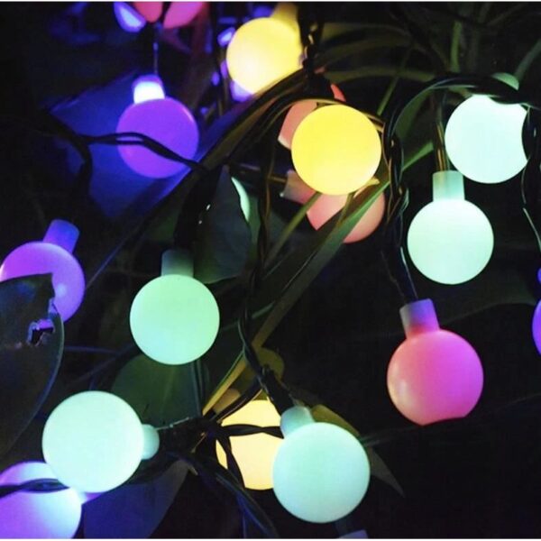 Ghirlanda solara tip sirag de becuri LED 2V 8 moduri iluminare IP65 2.2 cm 4.8 m - imagine 4