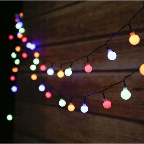 Ghirlanda solara tip sirag de becuri LED 2V 8 moduri iluminare IP65 2.2 cm 4.8 m - imagine 3