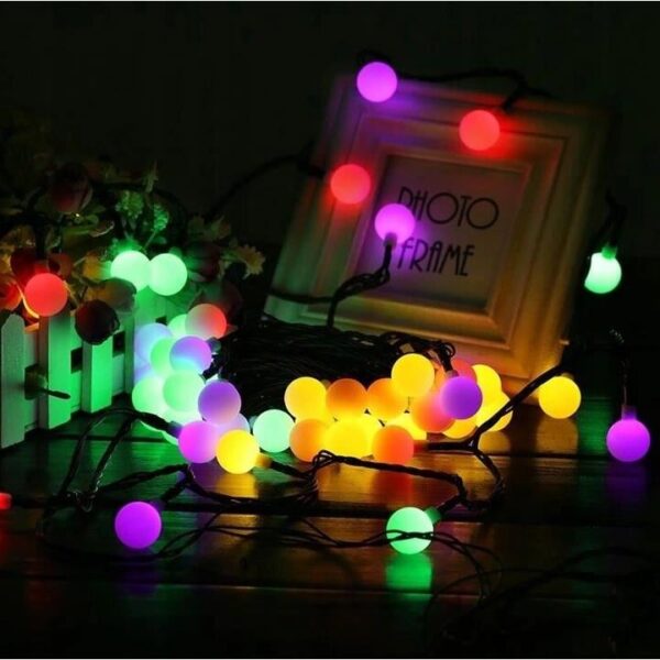 Ghirlanda solara tip sirag de becuri LED 2V 8 moduri iluminare IP65 2.2 cm 4.8 m - imagine 2