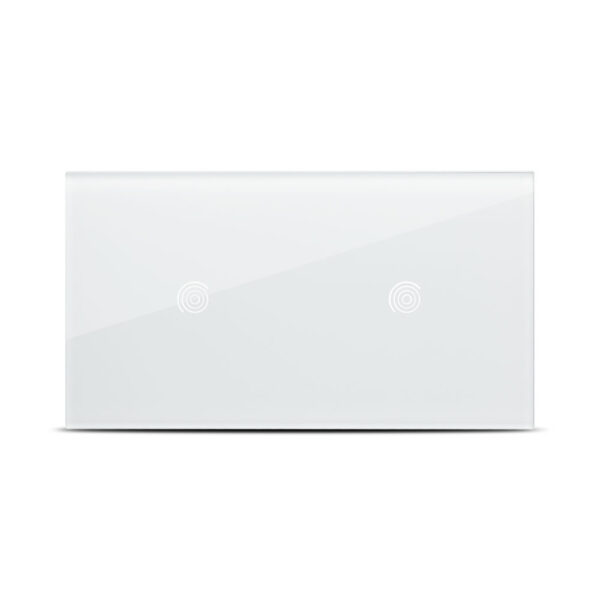 Panou intrerupator touch alb dublu 1T+1T Sticla Pulsar NS