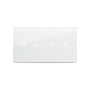 Panou intrerupator touch alb dublu 2T + 2T Sticla Pulsar NS