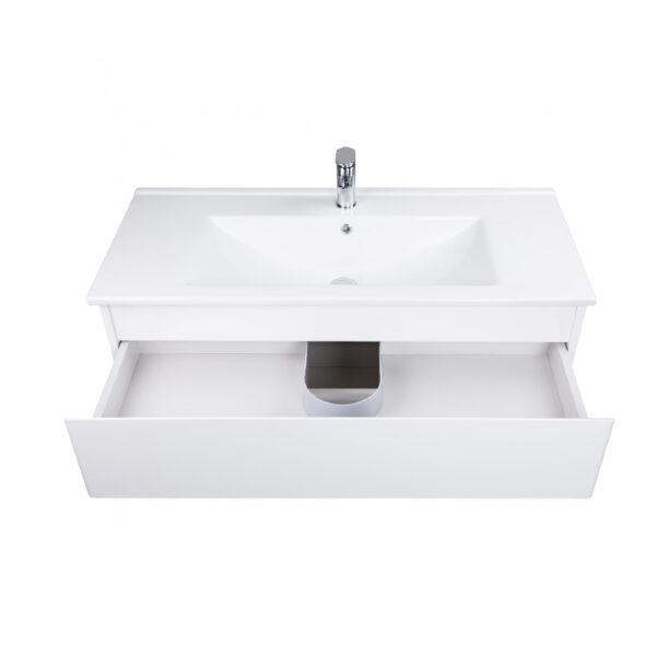 Mobilier de baie alb suspendat 100 cm Premium Sorrento PAL/MDF - imagine 4