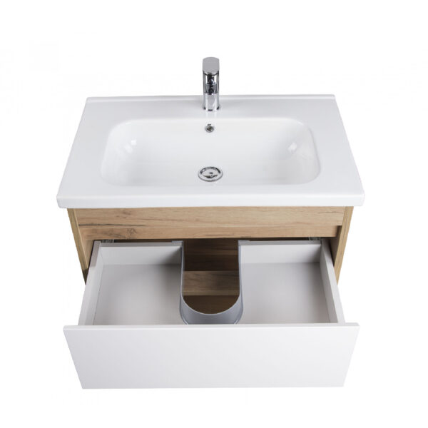 Mobilier de baie suspendat 70 cm stejar Oslo Wood - imagine 2
