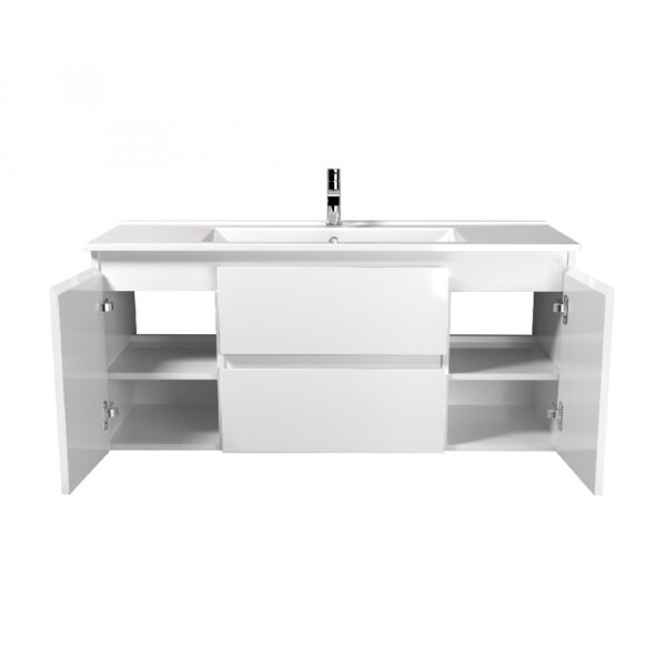 Mobilier de baie alb 120 cm Sorrento cu blat - imagine 2