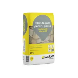 Chit de Rosturi Hidrofob pentru Piatra Naturală și Placări Groase webercolor stone – Gri (5–50 mm), 20 Kg