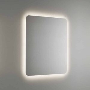 Oglindă de baie rotunjită cu iluminare din spate cu LED 60x80 cm